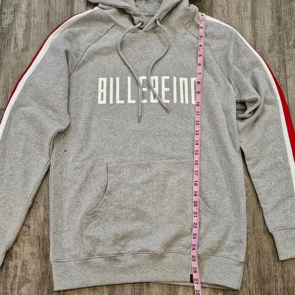 BilleBeino Stripe Hoodie Unisex Size S Pure Waste Recycled Materials Grey - Picture 2 of 12